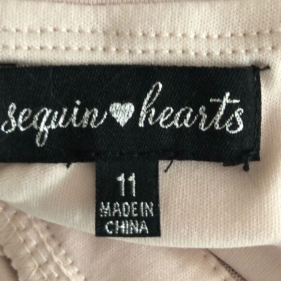 Sequin Hearts Pink Sleeveless W. Beading Gown Sz11 - Picture 8 of 8